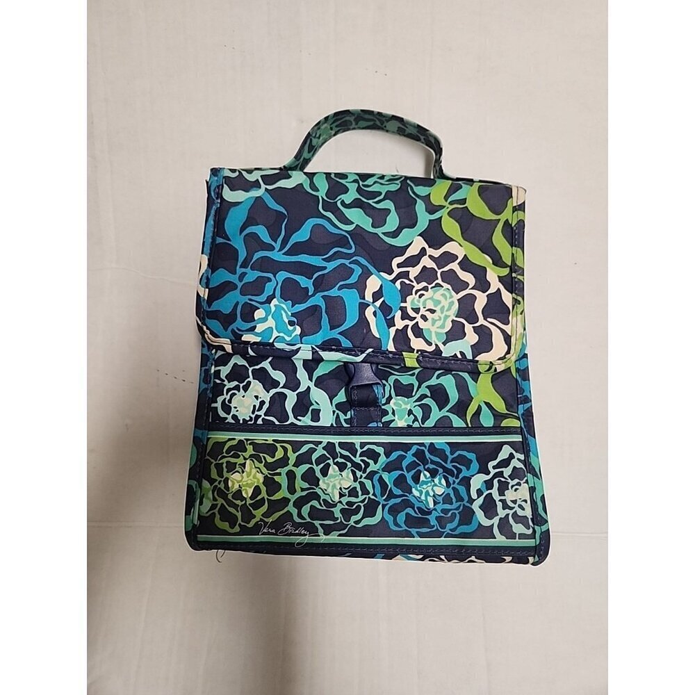 vera bradley insulated lunch tote Green/Blue/White‎ 7x10 Lunch Bag